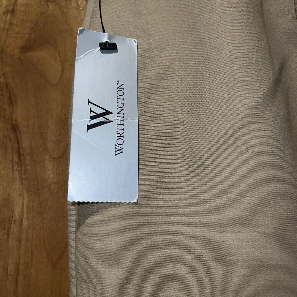 Worthington Pencil Straight Skirt Sz 10 Tan Brown Front Zip Accent Knee Length - Picture 4 of 7